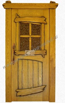 Дверь из массива дуба, ручная работа – фото