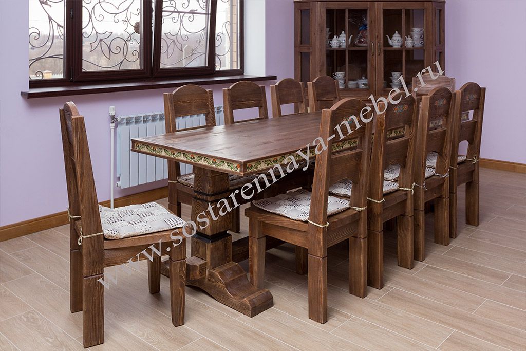 Стол со стульями в русском стиле – фото