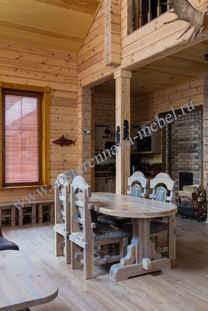 Деревянная мебель в интерьере дома – фото