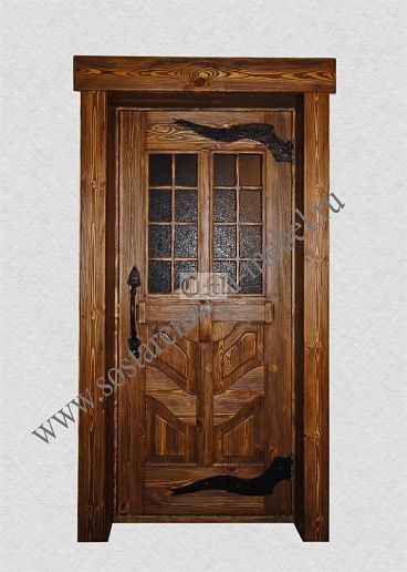 Межкомнатная дверь из дерева со стеклом – фото